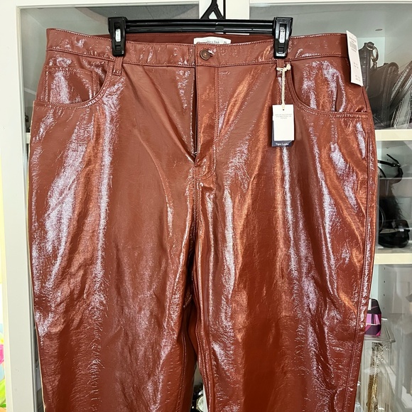 Brown Vegan Leather Abercrombie & Fitch Curve Love Size 35R - Picture 3 of 9
